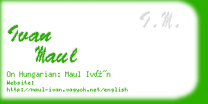 ivan maul business card